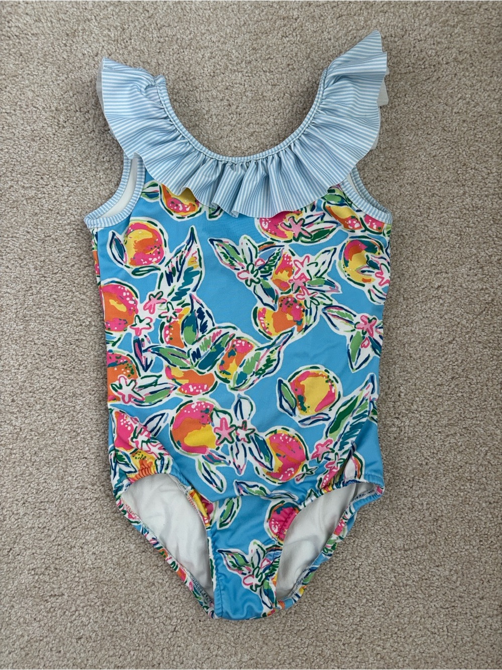 Girls J. Bailey The Bailey Boys fruits ruffle swimsuit, size 6x